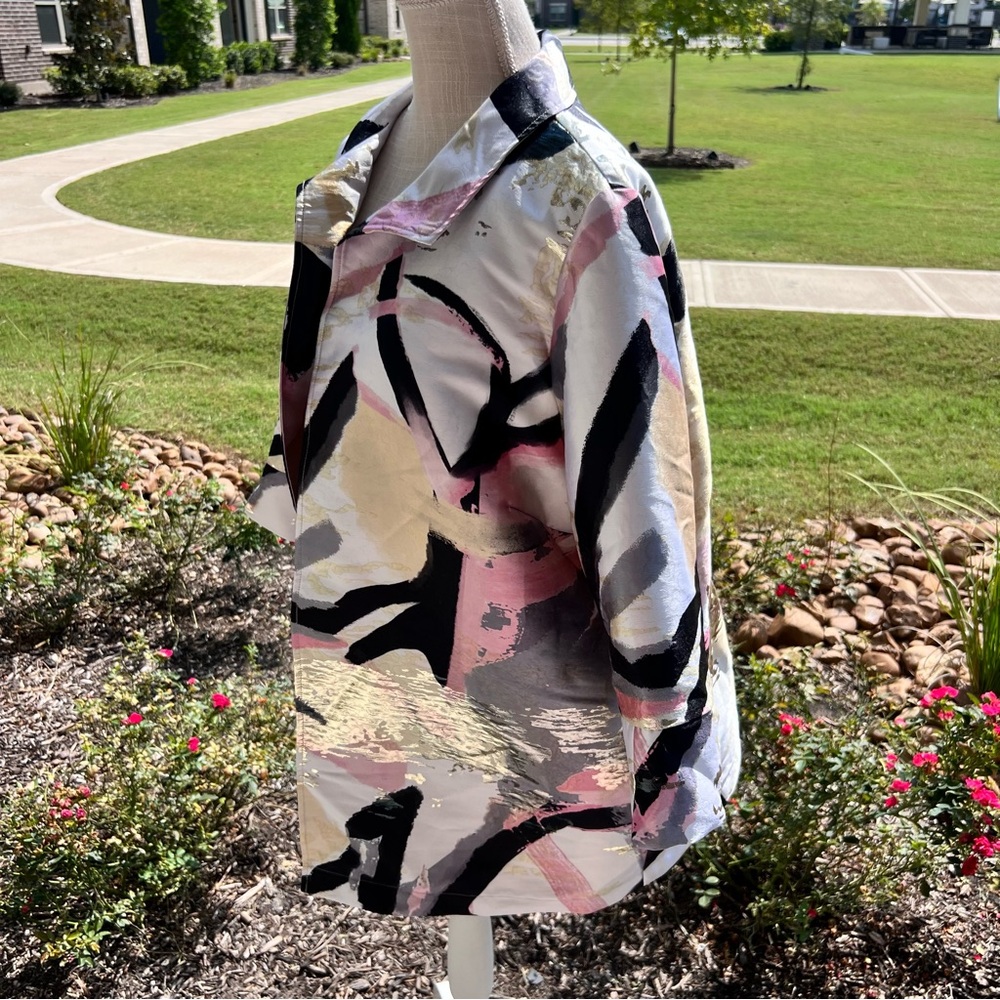 Ming Wang Metallic Abstract Patterned Women's Jac… - image 5